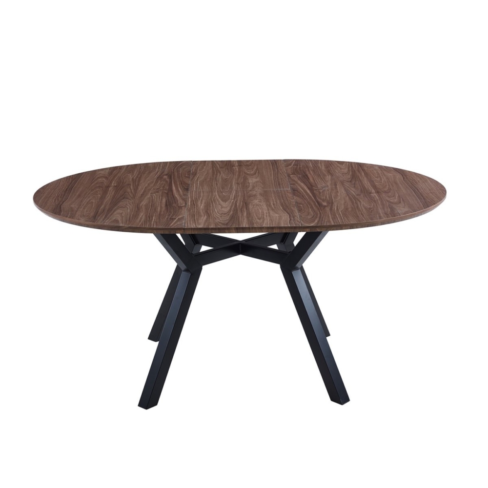 MESA COMEDOR REDONDA EXTENSIBLE DELTA 120 - 160 CM NOGAL / NEGRO. (copia) - Imagen 5