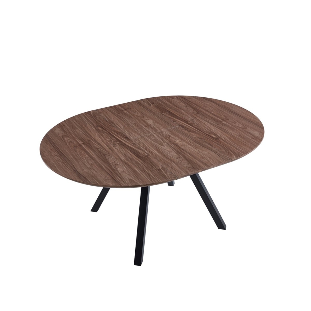 MESA COMEDOR REDONDA EXTENSIBLE DELTA 120 - 160 CM NOGAL / NEGRO. (copia) - Imagen 6