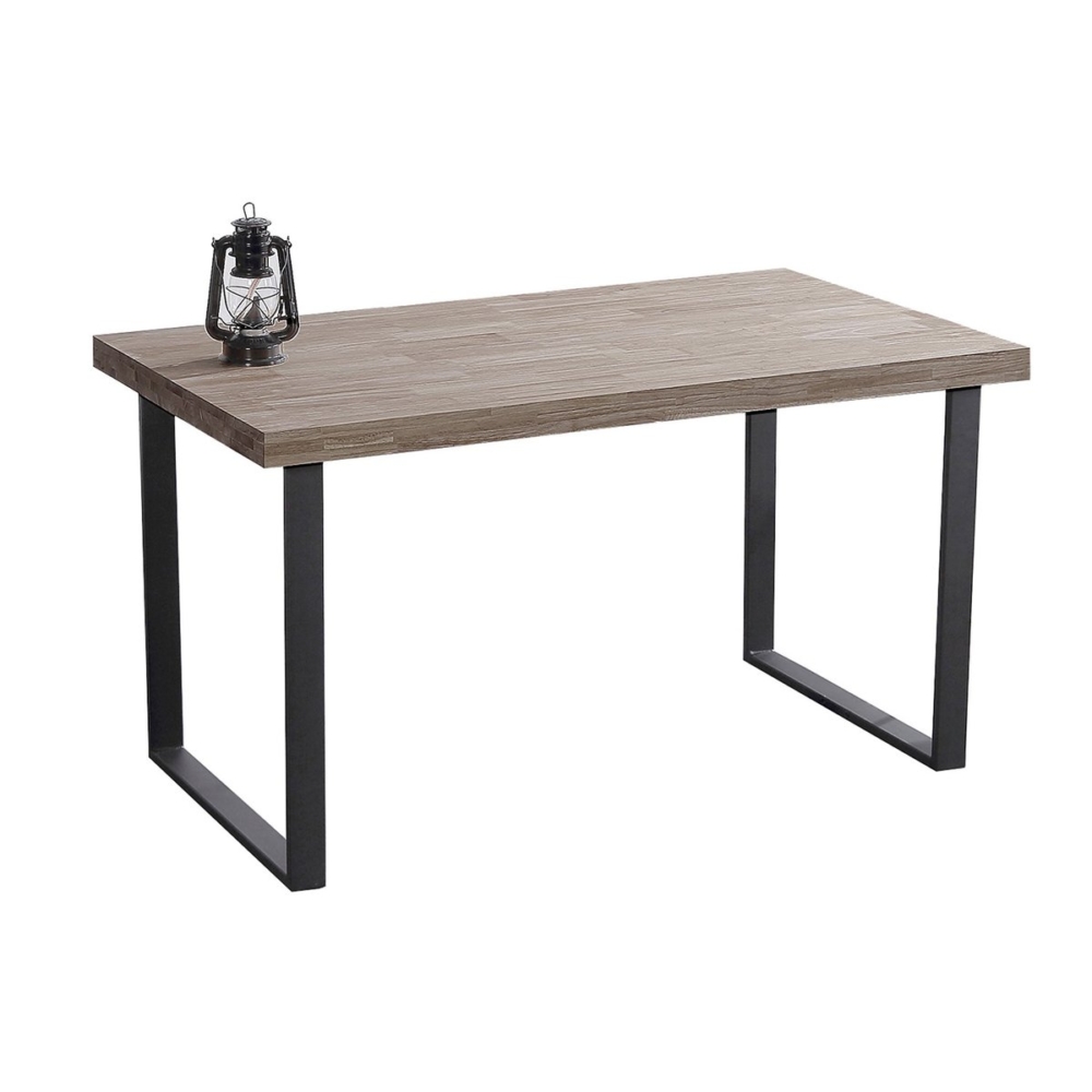 MESA COMEDOR FIJA NATURAL 140 x 80 CM  ROBLE AMERICAN / NEGRO. - Imagen 1