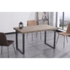 MESA COMEDOR FIJA NATURAL 140 x 80 CM  ROBLE AMERICAN / NEGRO. - Imagen 3