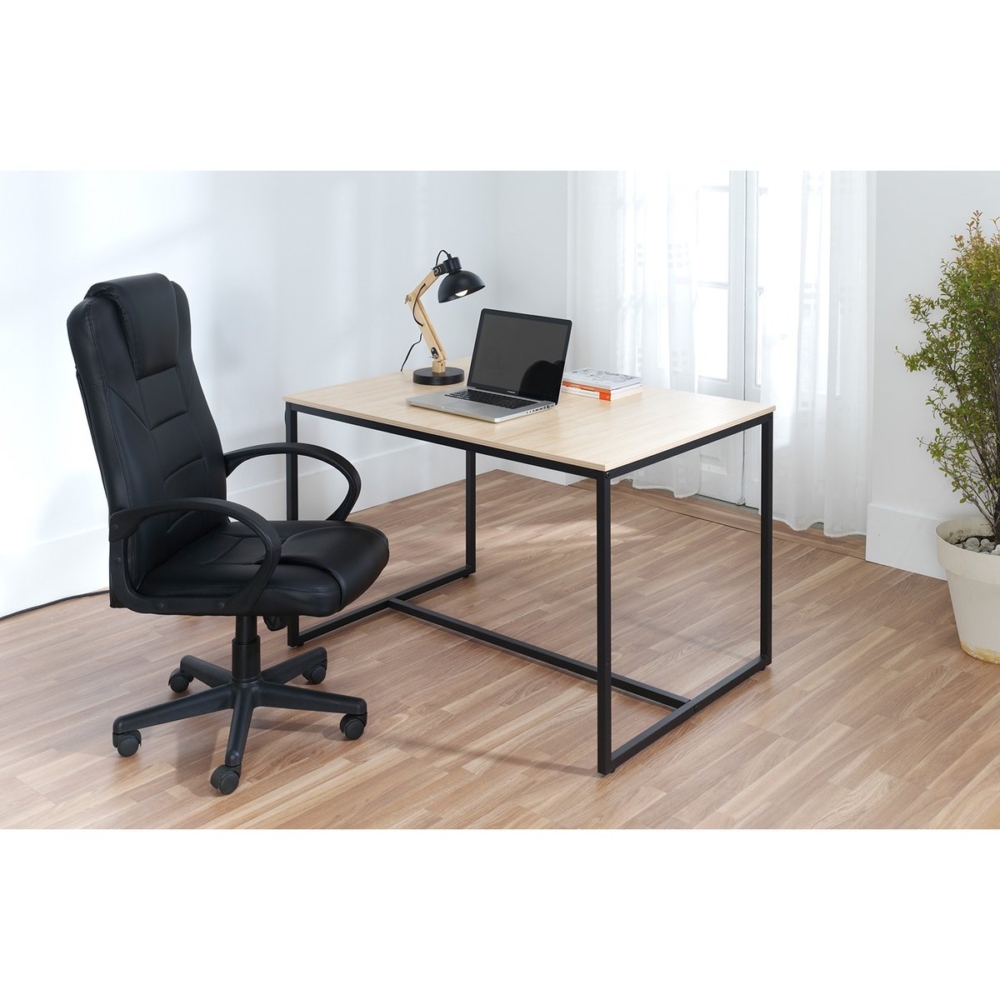 SILLA DE DESPACHO MODELO HENRY SÍMIL PIEL NEGRO. - Imagen 2