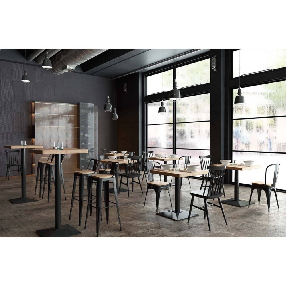 SILLA COMEDOR TOLIX NEGRO ASIENTO ROBLE NORDISH - Imagen 5