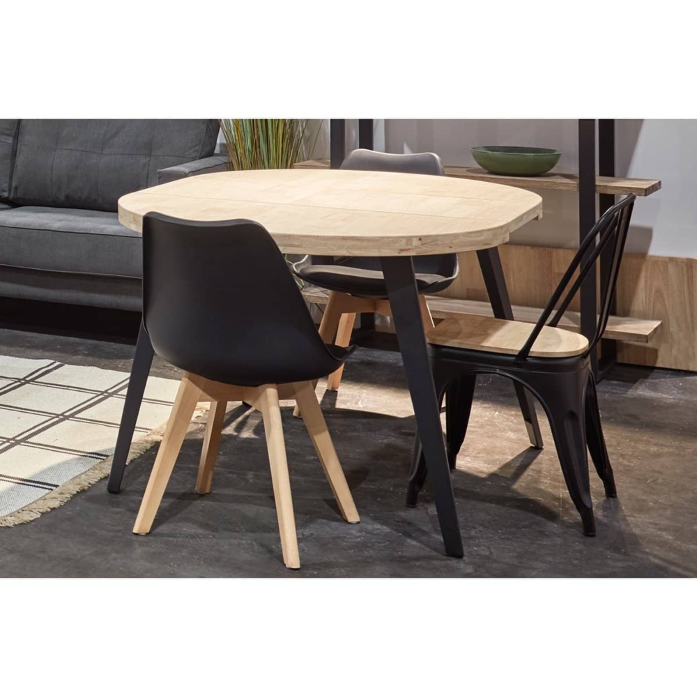 SILLA COMEDOR TOLIX NEGRO ASIENTO ROBLE NORDISH - Imagen 6