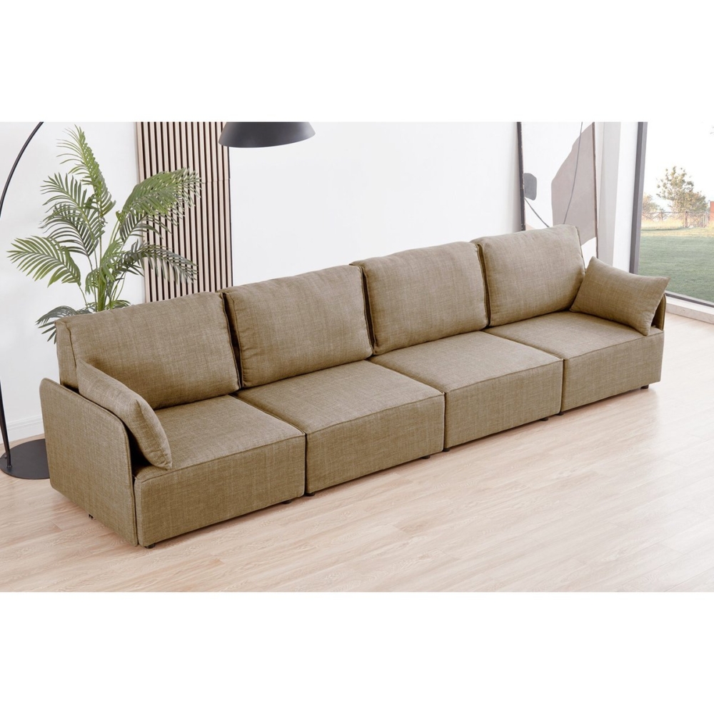 0701500024485-1-full SOFA MODULAR CON BRAZOS MOU 4 PLAZAS TEJIDO BEIGE 366 x 93 X 93 CM - Imagen 1