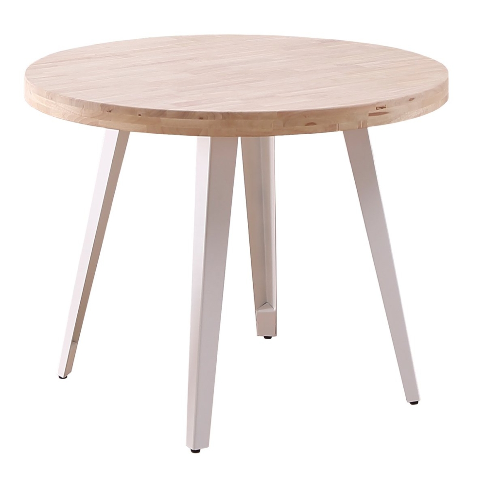 MESA COMEDOR REDONDA FIJA BERG 100 CM  ROBLE NORDISH / BLANCO. - Imagen 1