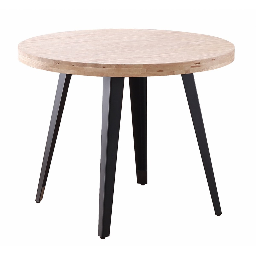 MESA COMEDOR REDONDA FIJA BERG 100 CM ROBLE NORDISH / NEGRO. - Imagen 1