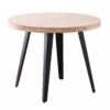 MESA COMEDOR REDONDA FIJA BERG 100 CM ROBLE NORDISH / NEGRO.