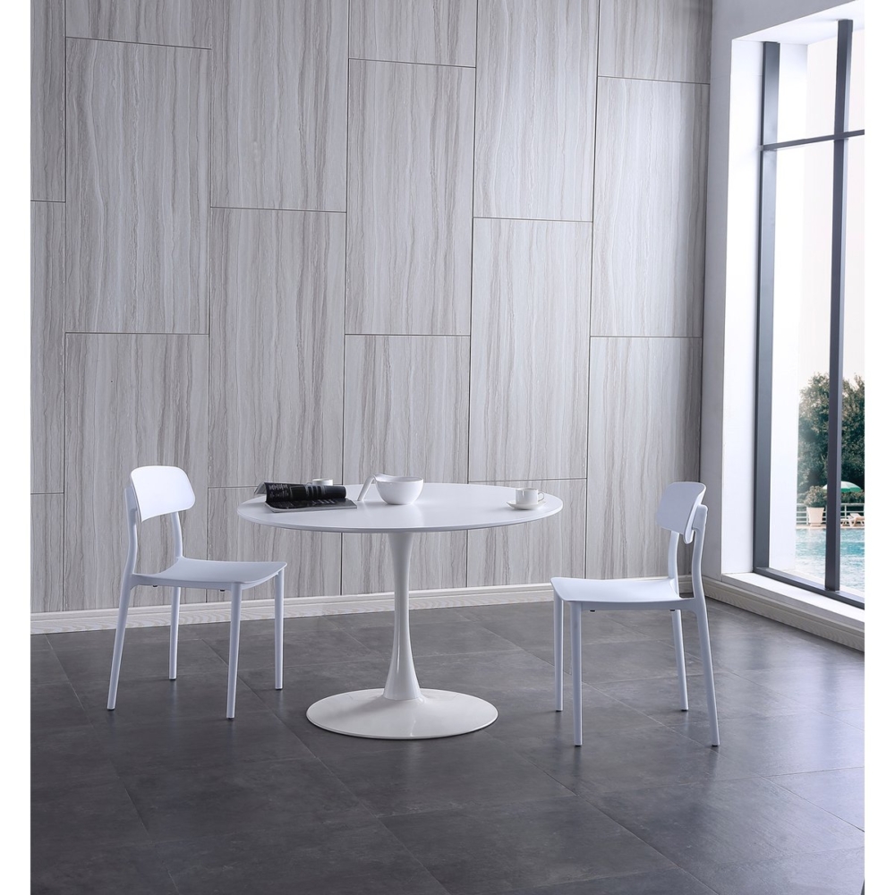 MESA COMEDOR REDONDA GINA 110 CM BLANCO - Imagen 1