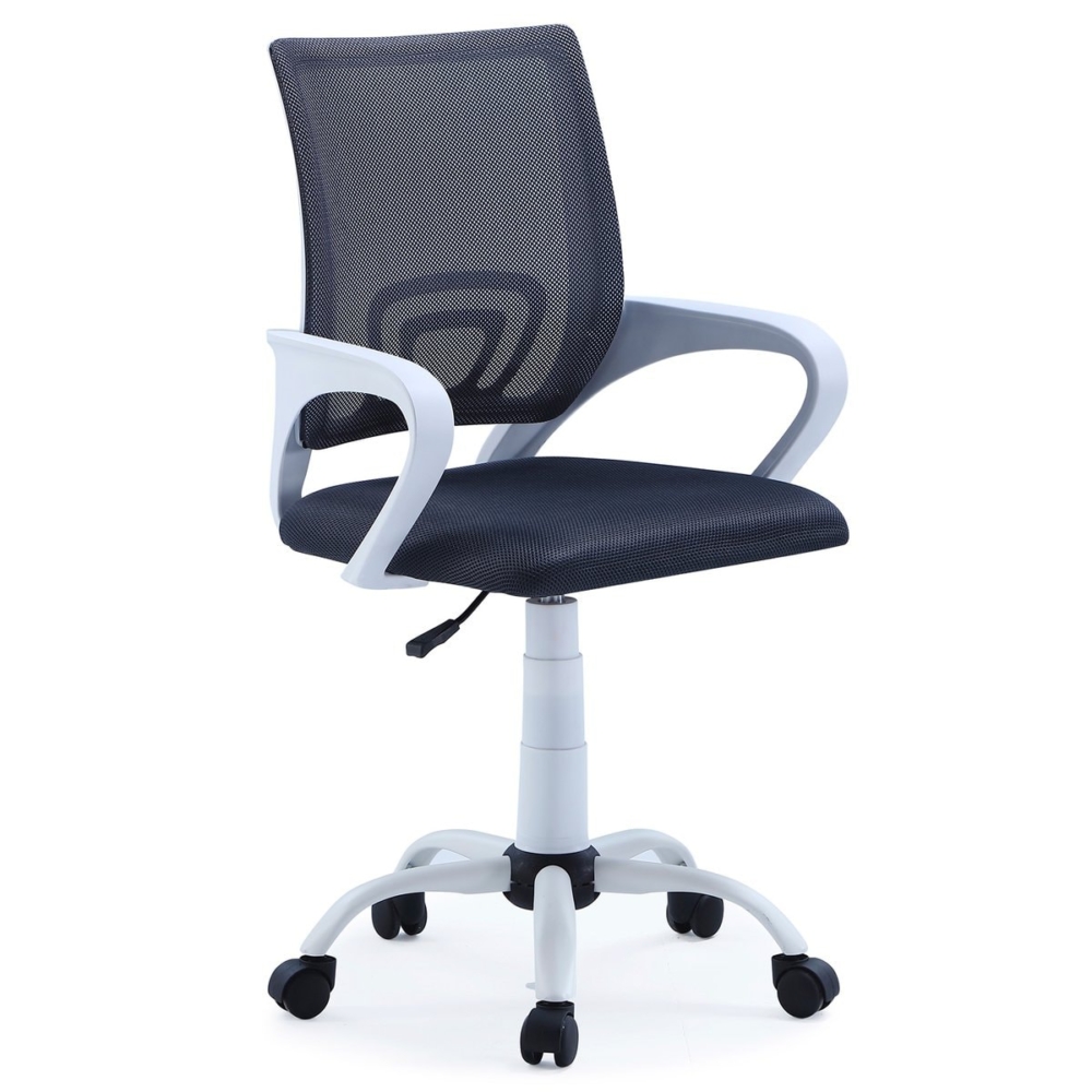 SILLA GIRATORIA LINE RED TRANSPIRABLE NEGRO / GRIS CLARO  ESTRUCTURA BLANCA. - Imagen 1