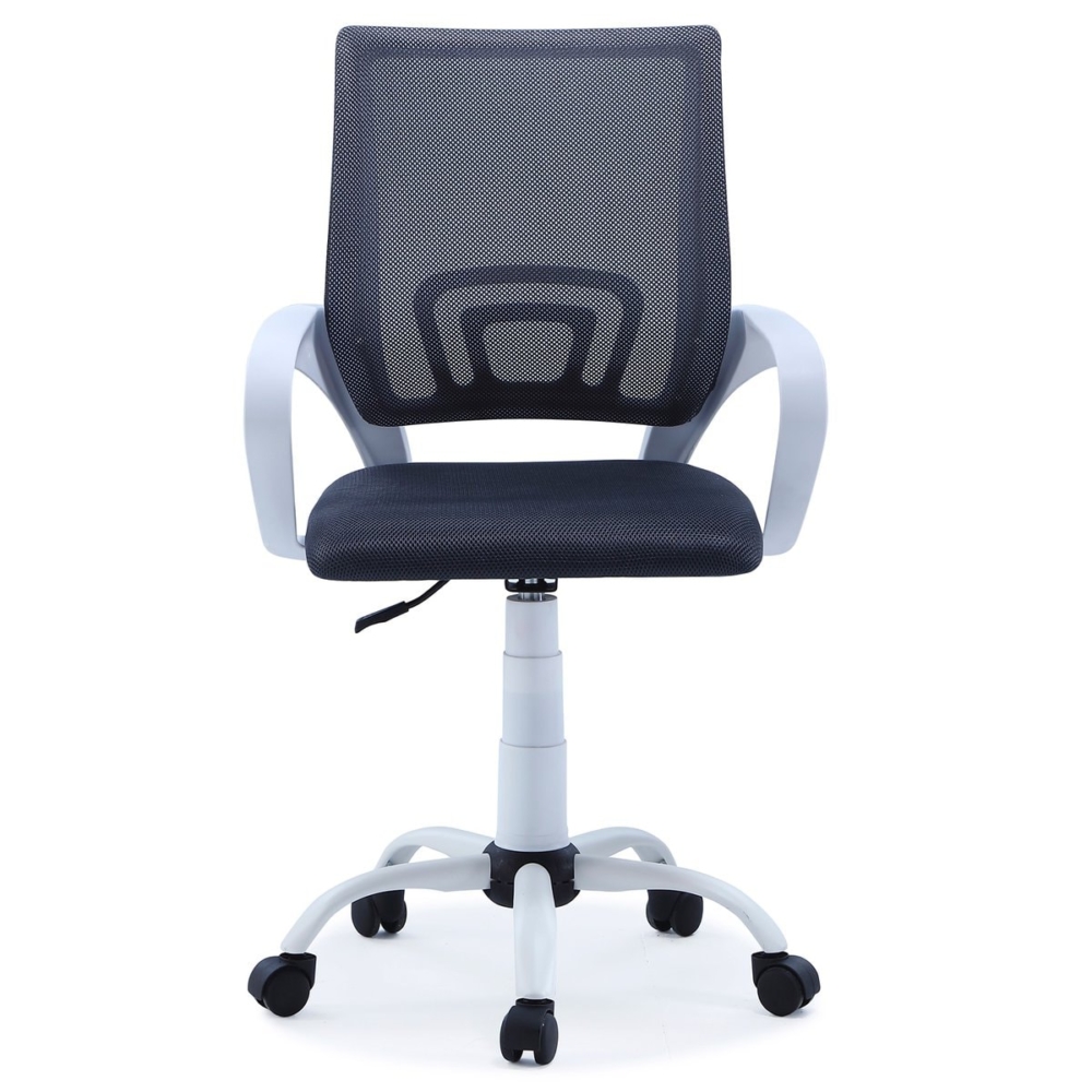 SILLA GIRATORIA LINE RED TRANSPIRABLE NEGRO / GRIS CLARO  ESTRUCTURA BLANCA. - Imagen 2