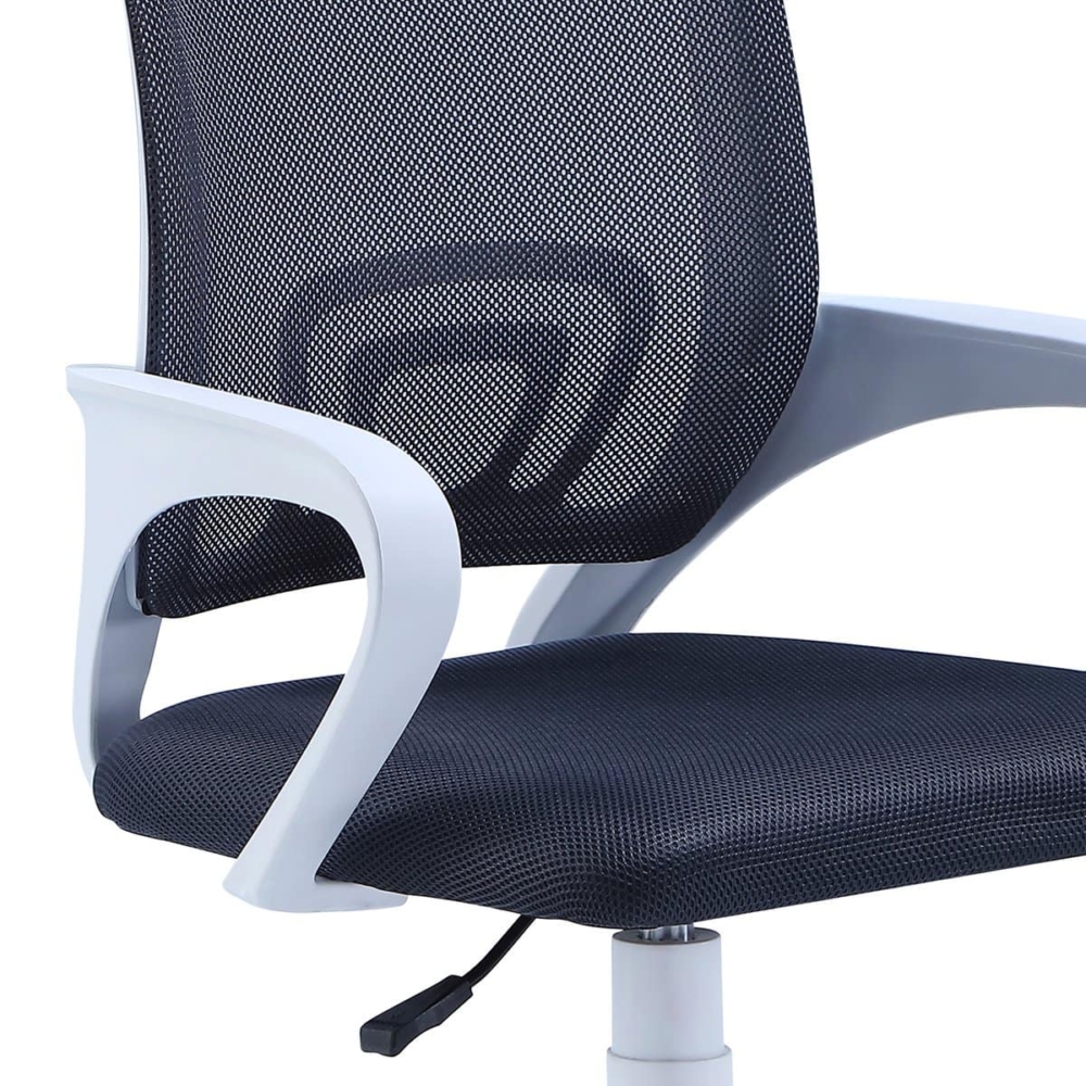 SILLA GIRATORIA LINE RED TRANSPIRABLE NEGRO / GRIS CLARO  ESTRUCTURA BLANCA. - Imagen 3