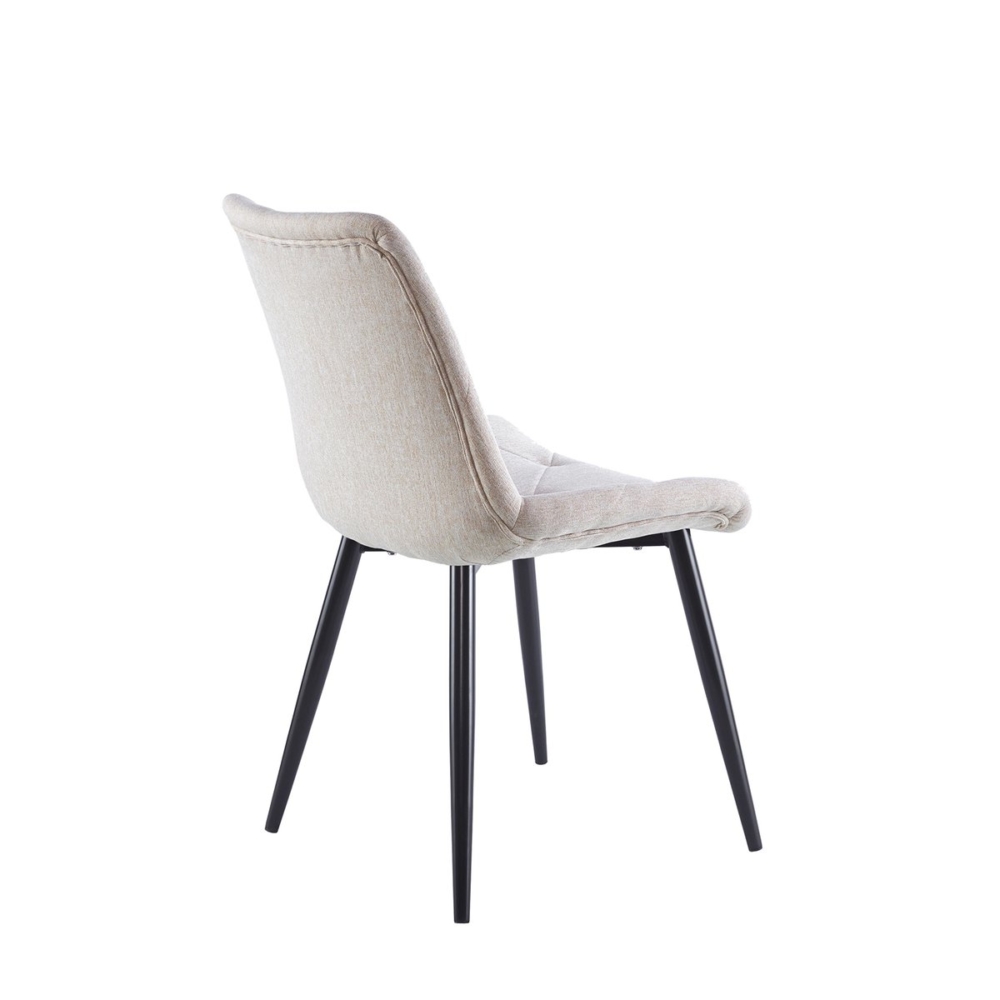 SILLA COMEDOR MARLENE TEJIDO BEIGE / NEGRO - Imagen 2