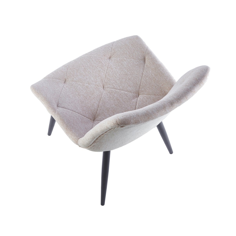 SILLA COMEDOR MARLENE TEJIDO BEIGE / NEGRO - Imagen 3