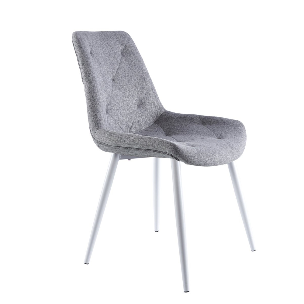 SILLA COMEDOR MARLENE TEJIDO GRIS / BLANCO - Imagen 1