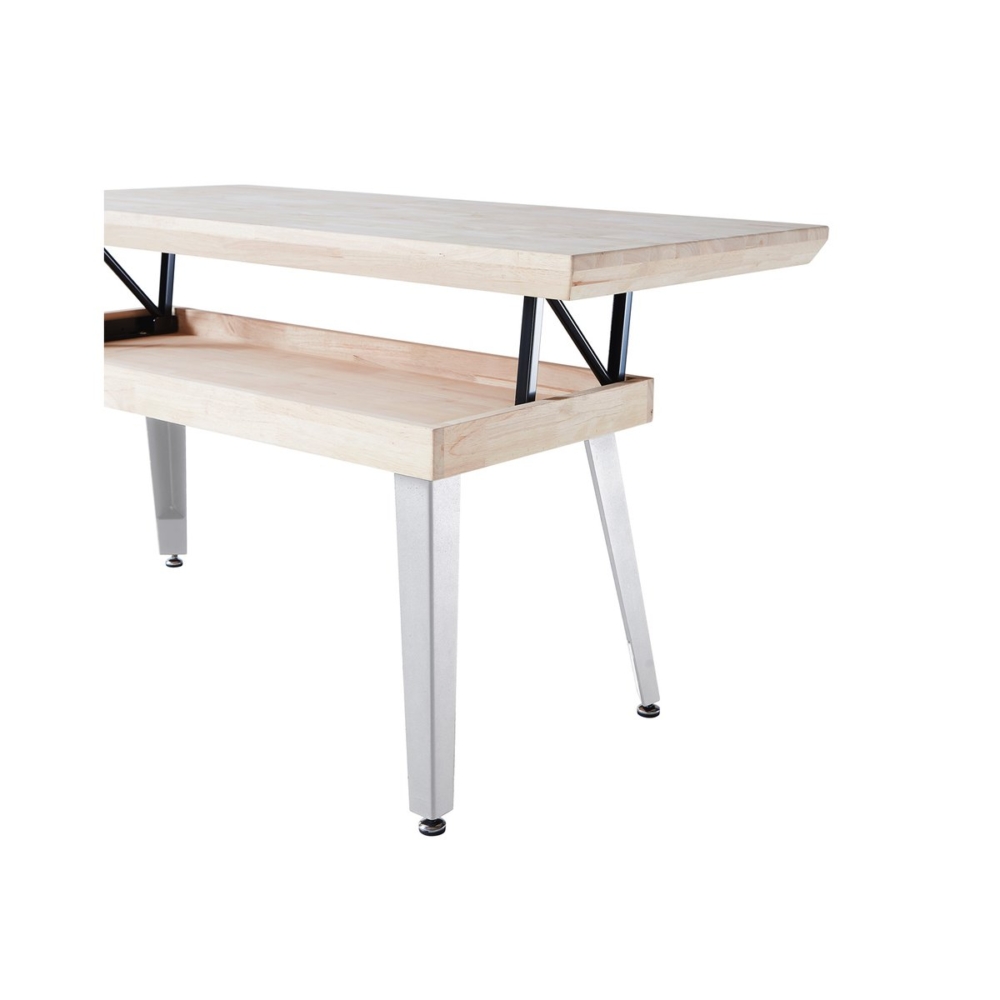 MESA CENTRO ELEVABLE BERG 120 x 60 CM ROBLE NORDISH / BLANCO. - Imagen 5