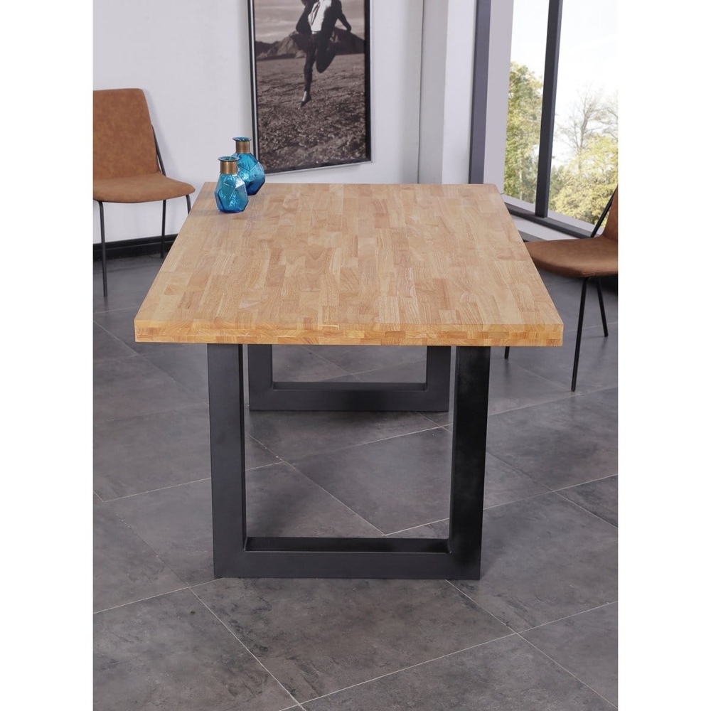 MESA COMEDOR FIJA LOFT 160 x 100 CM  ROBLE NORDISH / NEGRO. - Imagen 4