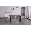 MESA COMEDOR FIJA LOFT 160 x 100 CM  ROBLE AMERICAN / NEGRO.