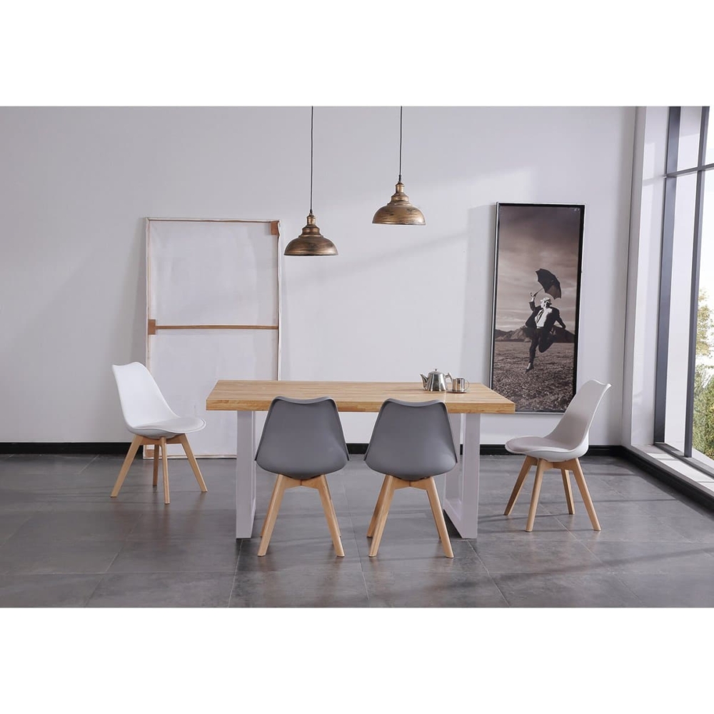 MESA COMEDOR FIJA LOFT  160 x 100 CM  ROBLE NORDISH / BLANCO. - Imagen 2