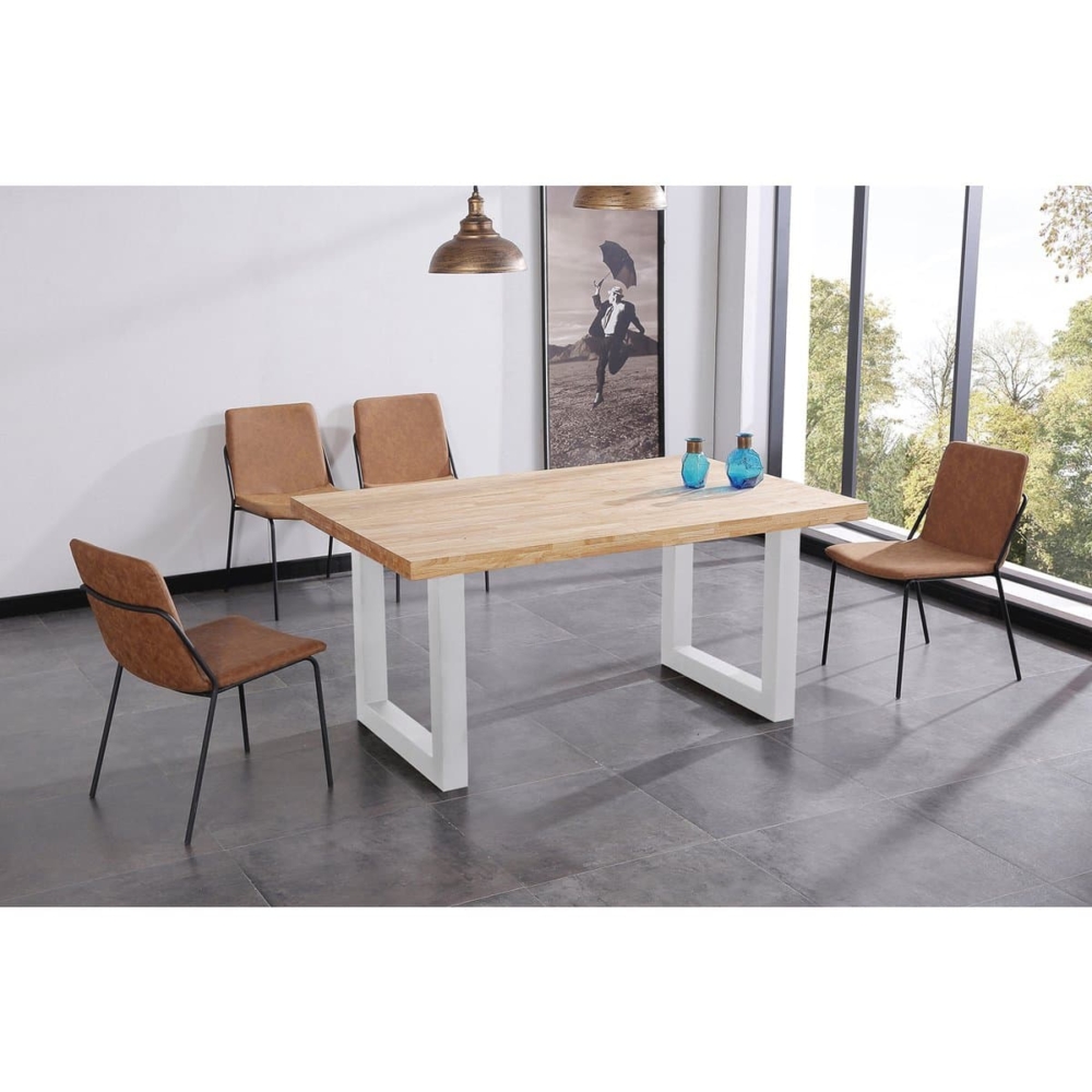 MESA COMEDOR FIJA LOFT  160 x 100 CM  ROBLE NORDISH / BLANCO. - Imagen 3