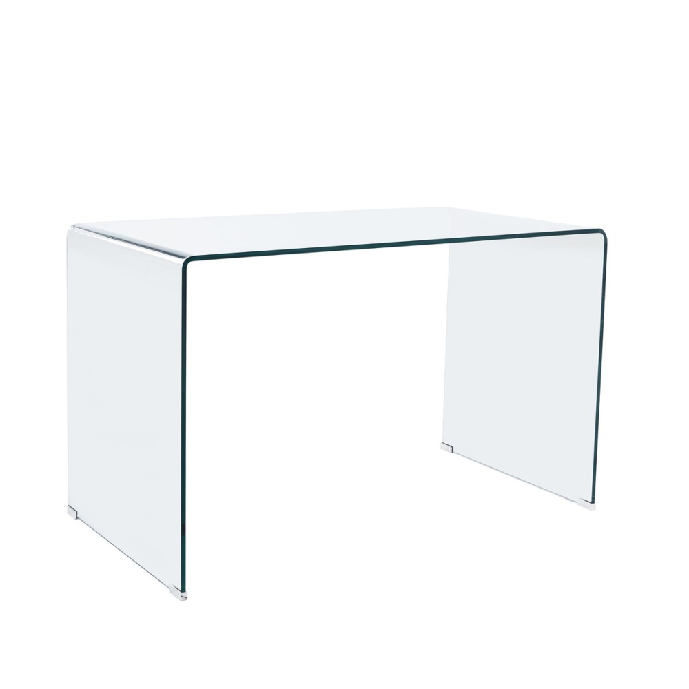 MESA DE ESTUDIO NOTE 120 X 70 CM  CRISTAL TRANSPARENTE. - Imagen 1