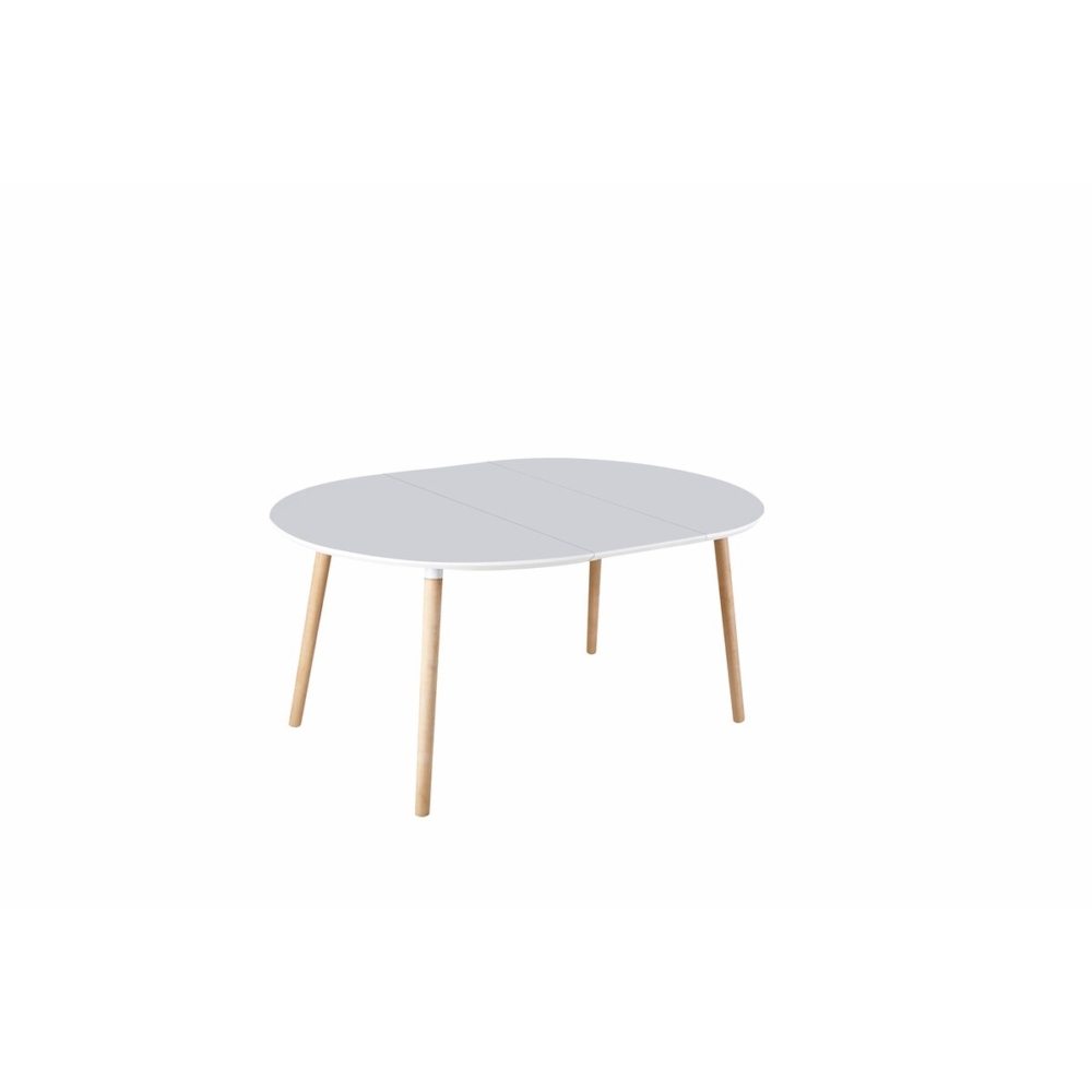 MESA COMEDOR EXTENSIBLE NORDIKA 100 - 140 - 180 CM BLANCO / HAYA. - Imagen 2