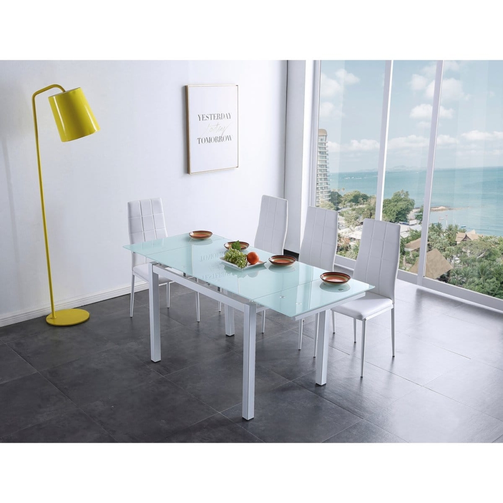 MESA COMEDOR EXTENSIBLE MILÁN 110 - 170 x 70 CM BLANCO - Imagen 3