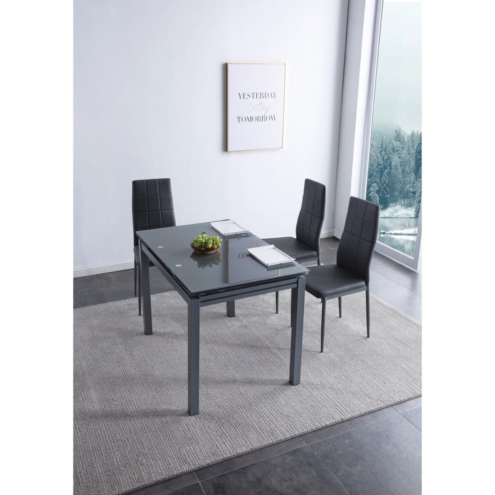 MESA COMEDOR EXTENSIBLE MILÁN 110 - 170 x 70 CM GRIS - Imagen 2
