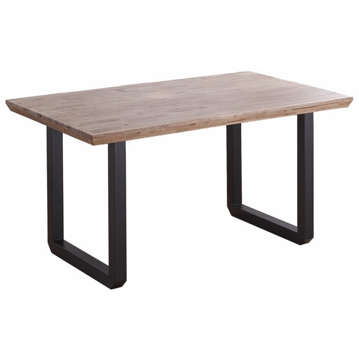 MESA COMEDOR FIJA ROMA 150 x 90 CM  ROBLE HONEY / NEGRO.