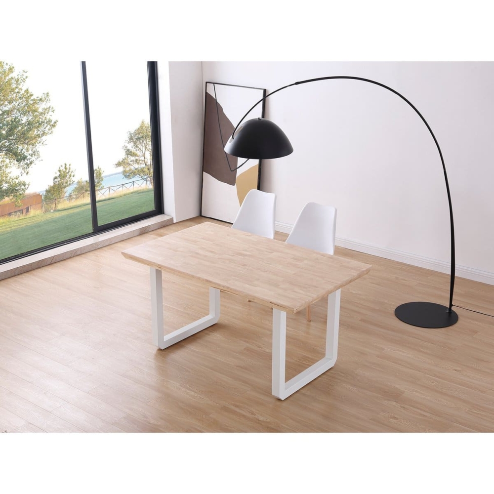 MESA COMEDOR FIJA ROMA 150 x 90 CM  ROBLE NORDISH / BLANCO. - Imagen 3