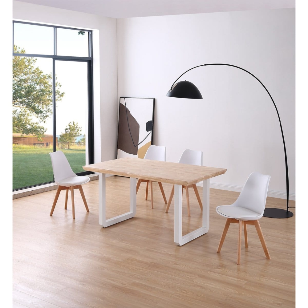 MESA COMEDOR FIJA ROMA 150 x 90 CM  ROBLE NORDISH / BLANCO. - Imagen 2