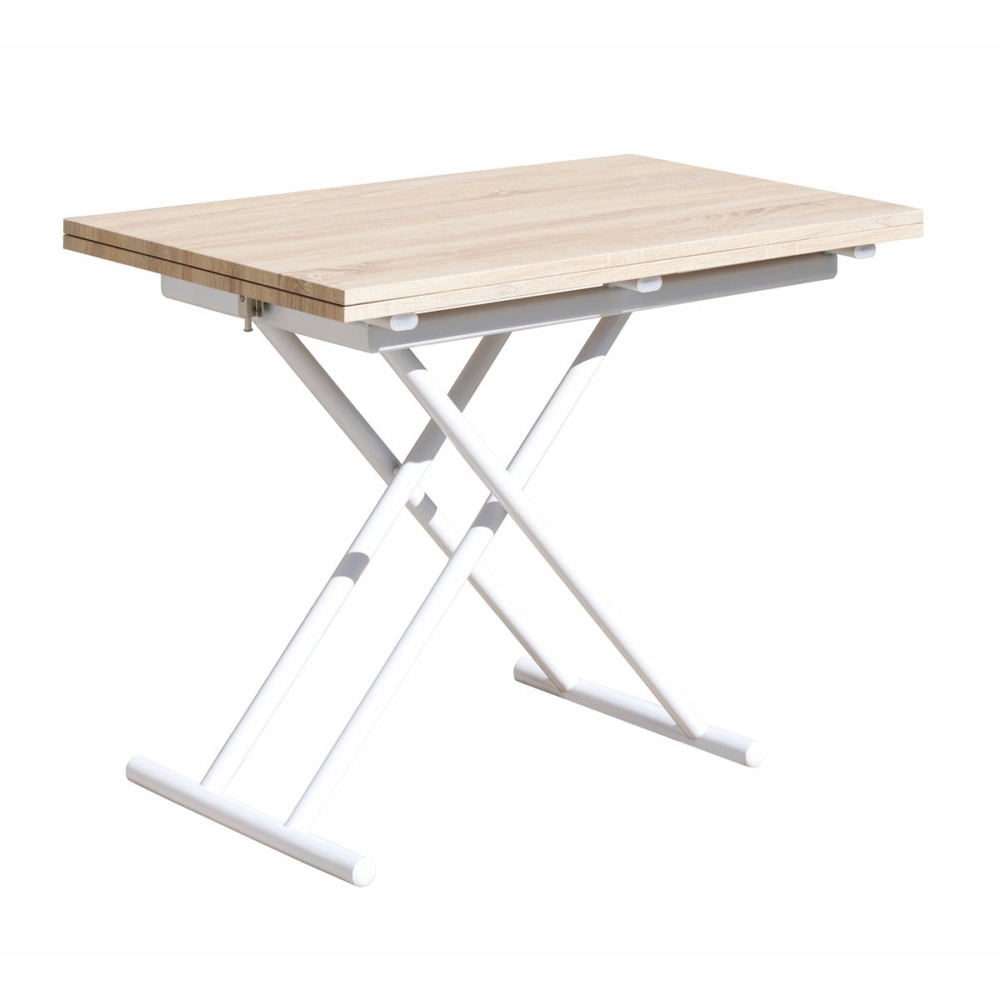 MESA CENTRO ELEVABLE Y EXTENSIBLE UP - DOWN NOGAL / NEGRO 100 x 50 CM - Imagen 3