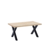 MESA COMEDOR FIJA X-LOFT 160 x 90 CM  ROBLE / NEGRO.