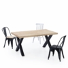 MESA COMEDOR FIJA X-LOFT 160 x 90 CM  ROBLE / NEGRO. - Imagen 2
