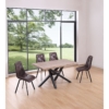 MESA COMEDOR EXTENSIBLE XENA 140 - 180 - 220 x 90 CM  ROBLE HONEY / NEGRO. - Imagen 2