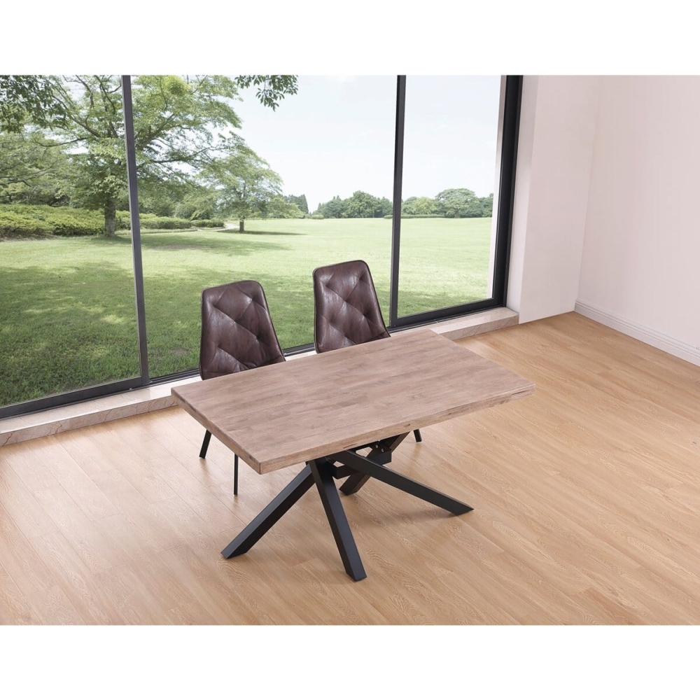 MESA COMEDOR EXTENSIBLE XENA 140 - 180 - 220 x 90 CM  ROBLE HONEY / NEGRO. - Imagen 3