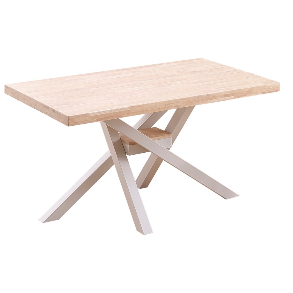 MESA COMEDOR EXTENSIBLE XENA 140 - 180 - 220 x 90 CM  ROBLE NORDISH / BLANCO. - Imagen 1