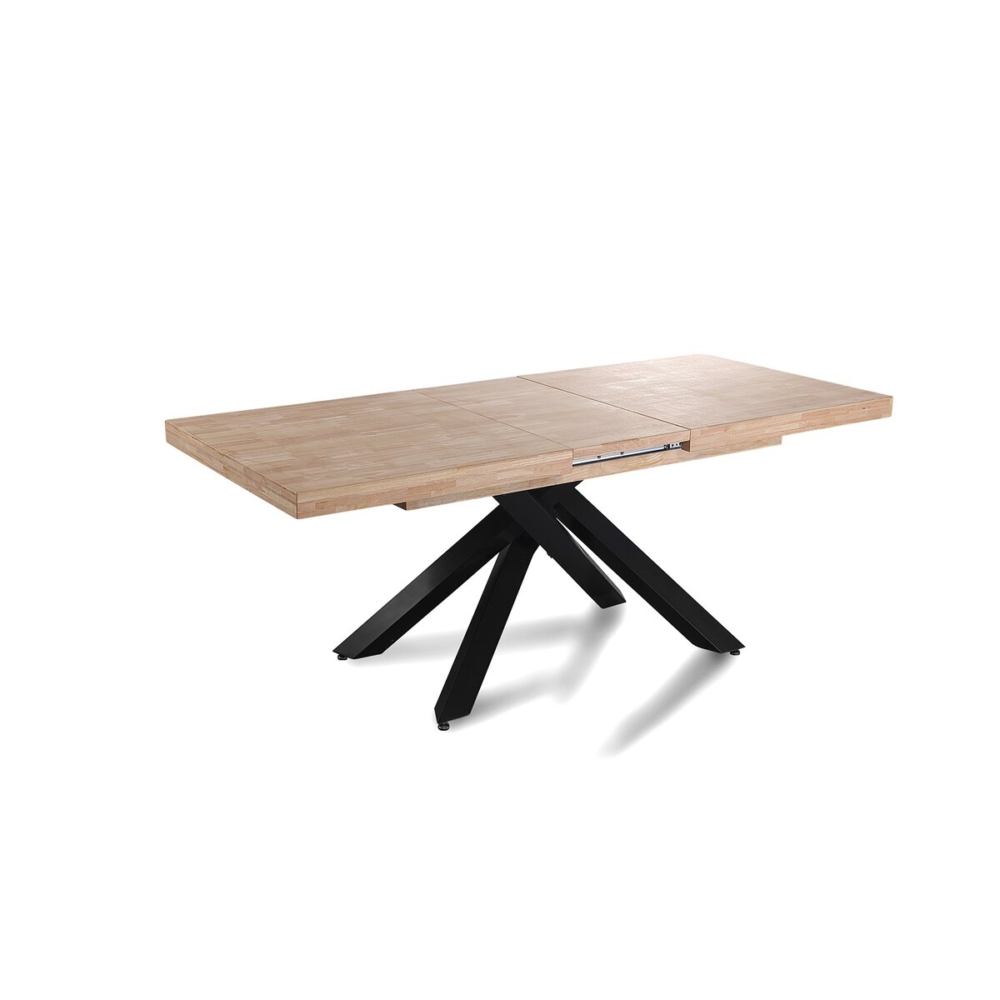 MESA COMEDOR EXTENSIBLE XENA 160 - 200 - 240 x 90 CM  ROBLE NORDISH / NEGRO. - Imagen 2