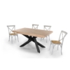 MESA COMEDOR EXTENSIBLE XENA 160 - 200 - 240 x 90 CM  ROBLE NORDISH / NEGRO. - Imagen 4