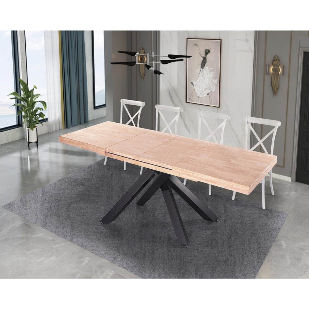 MESA COMEDOR EXTENSIBLE XENA 160 - 200 - 240 x 90 CM  ROBLE NORDISH / NEGRO. - Imagen 7