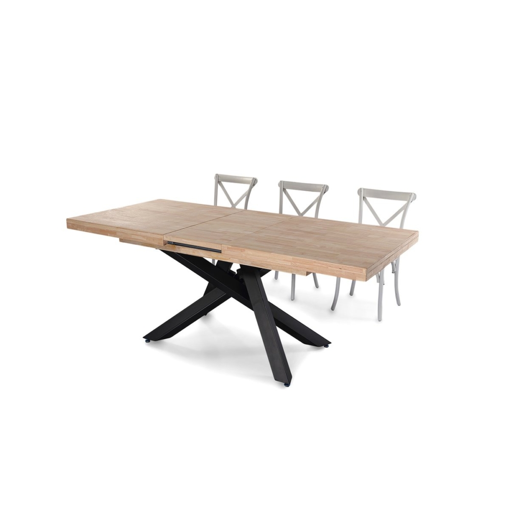 MESA COMEDOR EXTENSIBLE XENA 160 - 200 - 240 x 90 CM  ROBLE NORDISH / NEGRO. - Imagen 8
