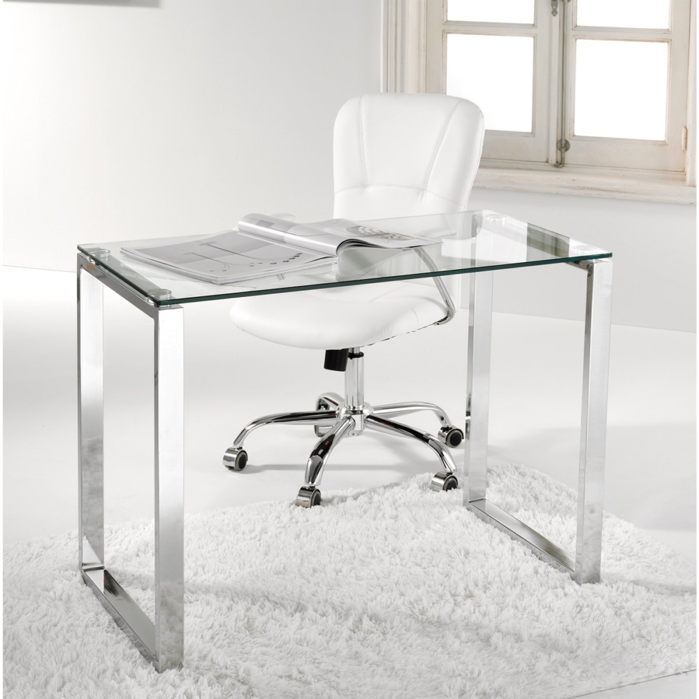 MESA DE ESTUDIO O DESPACHO MODELO BENETTO 100 x 50 CM PATAS CROMADAS - Imagen 1
