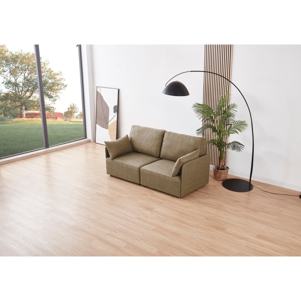 SOFA MODULAR CON BRAZOS MOU 2 PLAZAS TEJIDO BEIGE 186 x 93 X 93 CM - Imagen 1