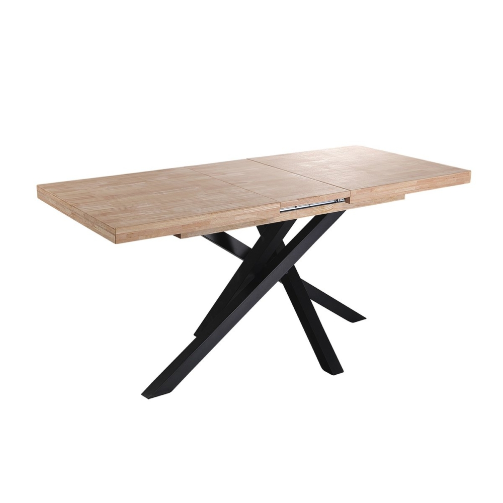 MESA COMEDOR EXTENSIBLE XENA 140 - 180 - 220 x 90 CM  ROBLE NORDISH / NEGRO. - Imagen 2