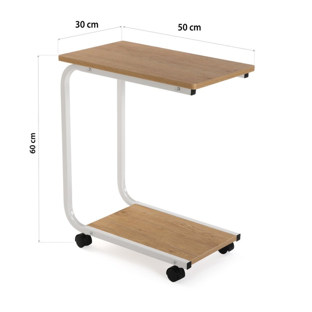 MESA AUXILIAR BLANCA CON RUEDA - Imagen 4