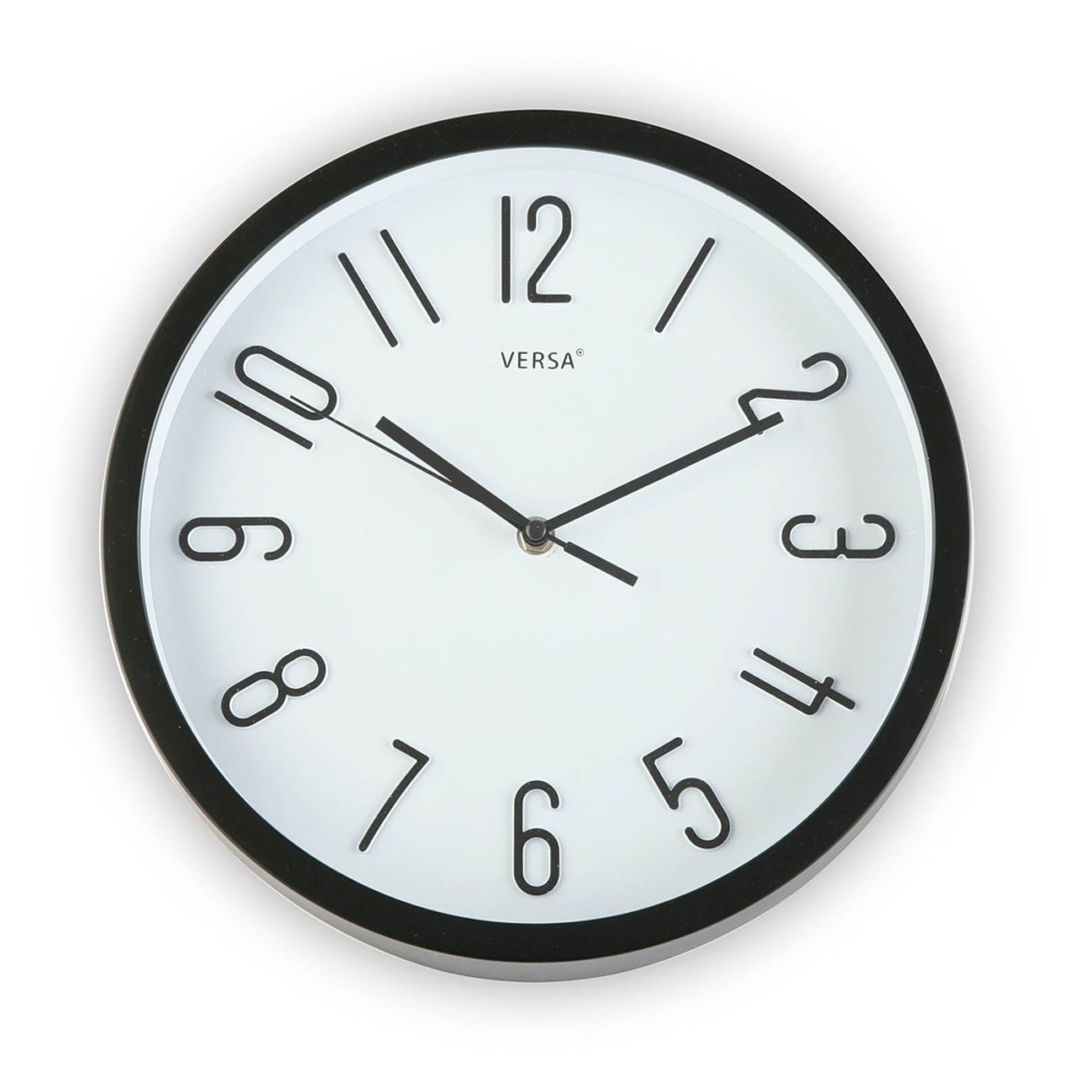 RELOJ DE PARED NEGRO DIA 30CM - Imagen 1