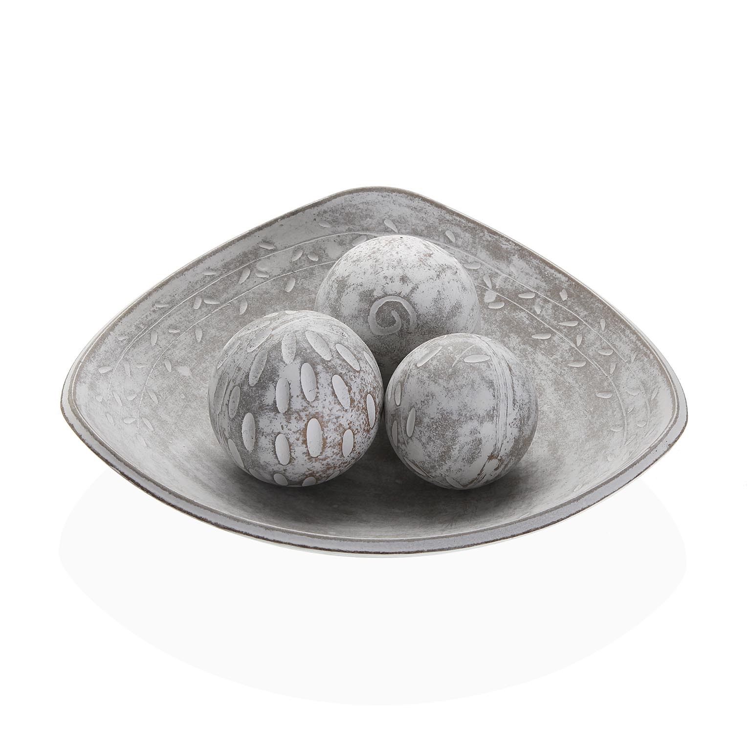 centro_de_mesa_blanco_con_tres_bolas_decorativas CENTRO DE MESA BLANCO CON TRES BOLAS DECORATIVAS - Imagen 1