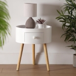 MESA AUXILIAR REDONDA BLANCA - Imagen 6