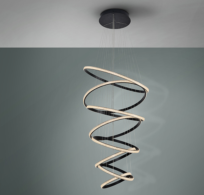 RING-LAMP 8 AROS NEGRO  DIMABLE