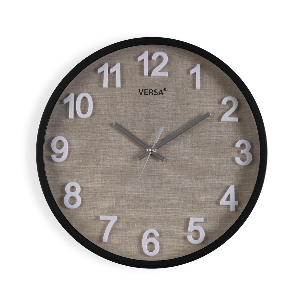 RELOJ DE PARED VESTA NEGRO 30 CM - Imagen 1