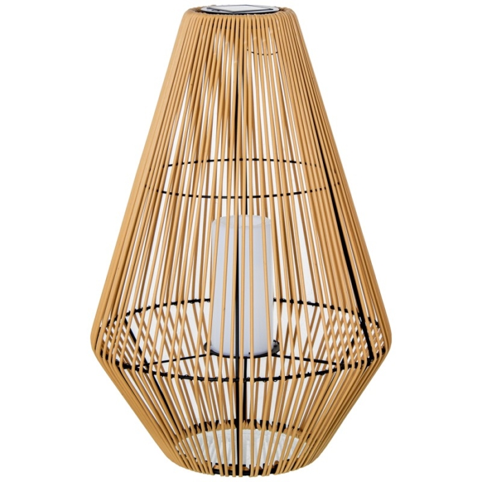 Lámpara Solar 69cm Pie Hierro/pp+pe C/vela Led Ø46x69cm